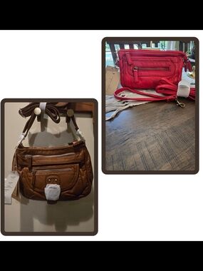 Ampere Creations Bundle- Crossbody Bag - Red and Brown